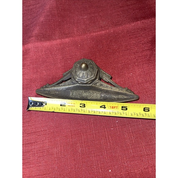 Antique Brass Inkwell Desk Set with Letter Opener | Victorian Style | - Picture 3 of 7